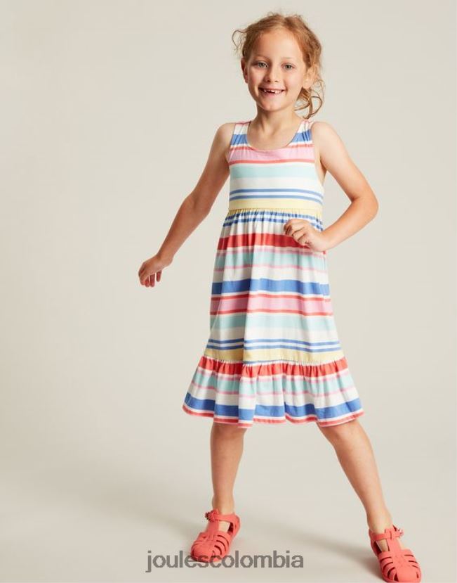 Joules vestir chicas vestido juno de punto a capas 2-12 años H0604R313 raya múltiple