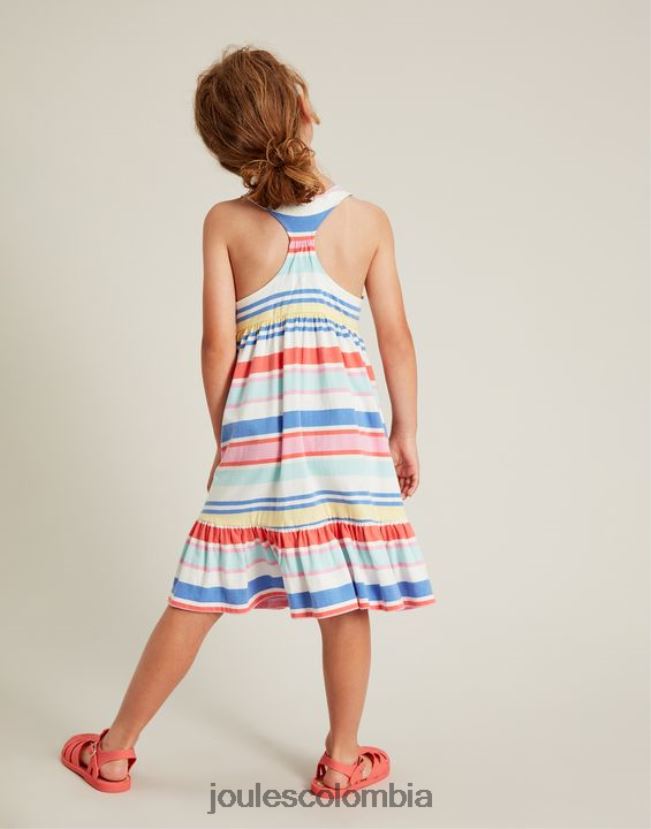 Joules vestir chicas vestido juno de punto a capas 2-12 años H0604R313 raya múltiple