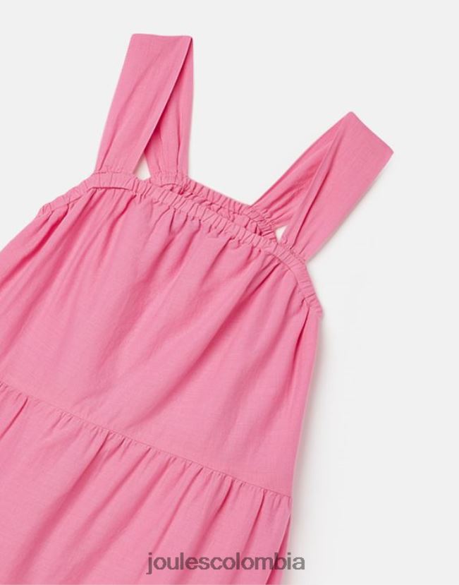 Joules vestir chicas vestido midi escalonado kiki 2-12 años H0604R294 aurora rosa