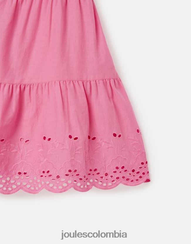Joules vestir chicas vestido midi escalonado kiki 2-12 años H0604R294 aurora rosa
