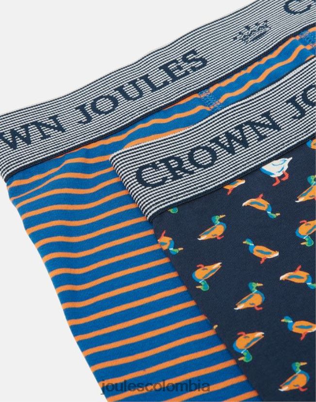 Joules accesorios hombres Pack de 2 bóxers de algodón Crown H0604R170 ganso pato azul marino