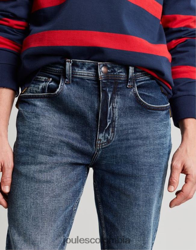 Joules vestir hombres Vaqueros de mezclilla con cinco bolsillos y corte slim The Oakham H0604R230 mezclilla con lavado medio