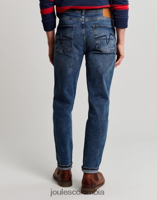 Joules vestir hombres Vaqueros de mezclilla con cinco bolsillos y corte slim The Oakham H0604R230 mezclilla con lavado medio