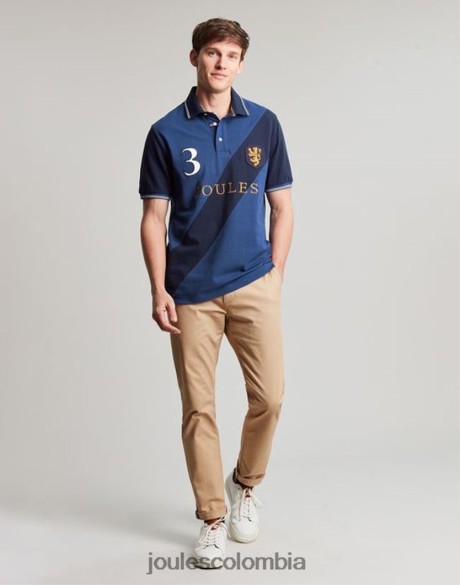 Joules vestir hombres playera tipo polo con adornos H0604R216 azul profundo