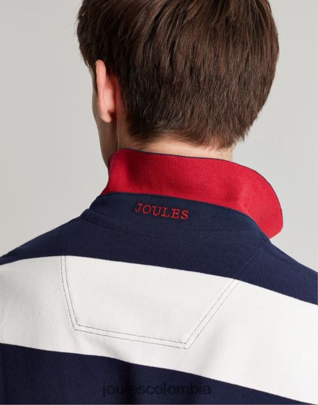 Joules vestir hombres polo de avellana H0604R165 raya blanca azul