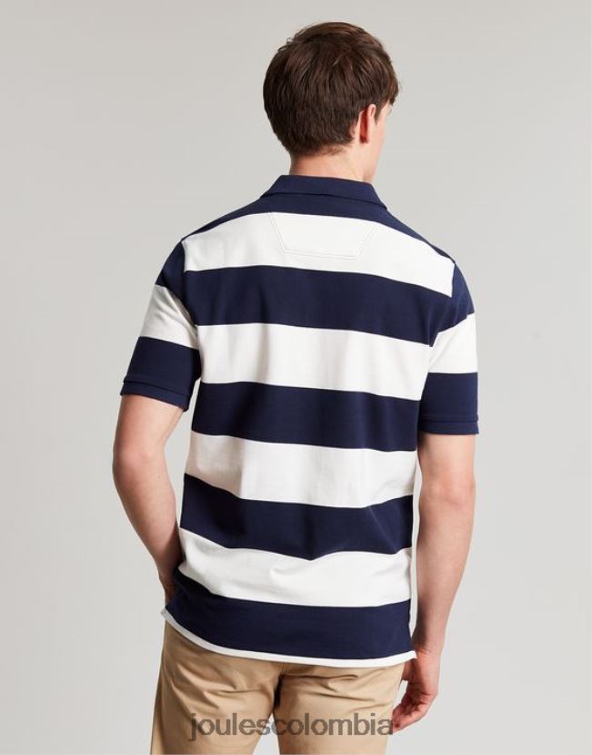 Joules vestir hombres polo de avellana H0604R165 raya blanca azul