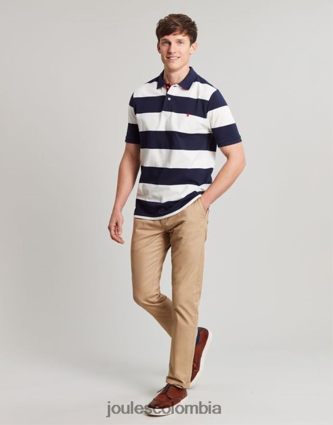 Joules vestir hombres polo de avellana H0604R165 raya blanca azul
