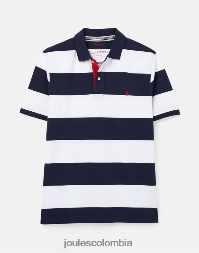 Joules vestir hombres polo de avellana H0604R165 raya blanca azul