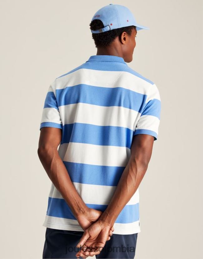 Joules vestir hombres polo de avellana H0604R201 raya blanca azul medio