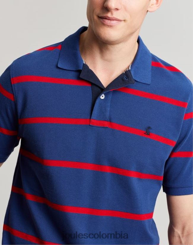 Joules vestir hombres polo de avellana H0604R217 raya roja marina