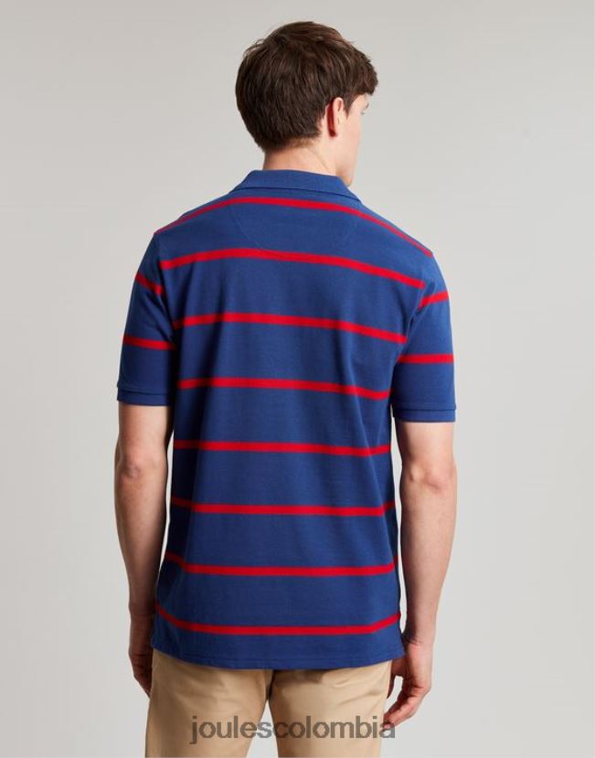 Joules vestir hombres polo de avellana H0604R217 raya roja marina