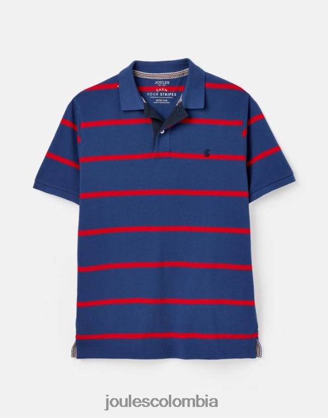 Joules vestir hombres polo de avellana H0604R217 raya roja marina