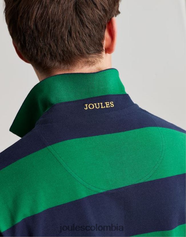 Joules vestir hombres polo de avellana H0604R218 raya verde marino