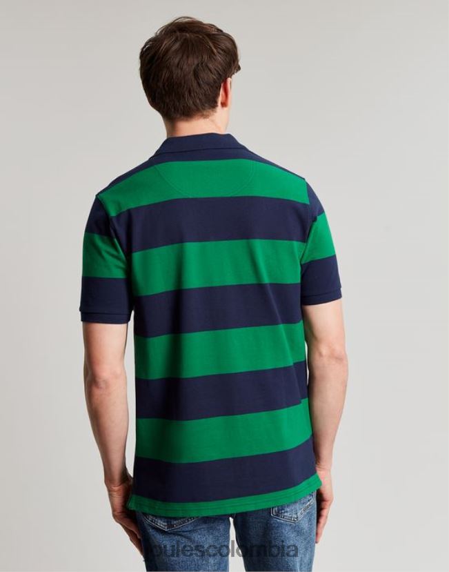Joules vestir hombres polo de avellana H0604R218 raya verde marino