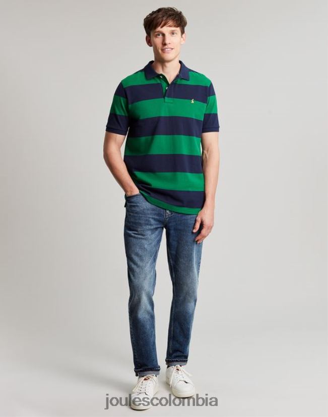Joules vestir hombres polo de avellana H0604R218 raya verde marino