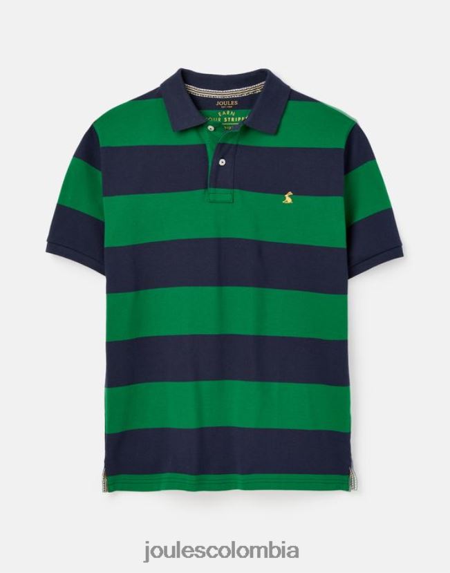 Joules vestir hombres polo de avellana H0604R218 raya verde marino