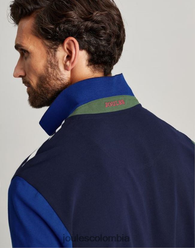 Joules vestir hombres polo de madera H0604R186 raya blanca azul marino