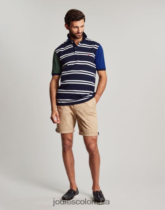 Joules vestir hombres polo de madera H0604R186 raya blanca azul marino