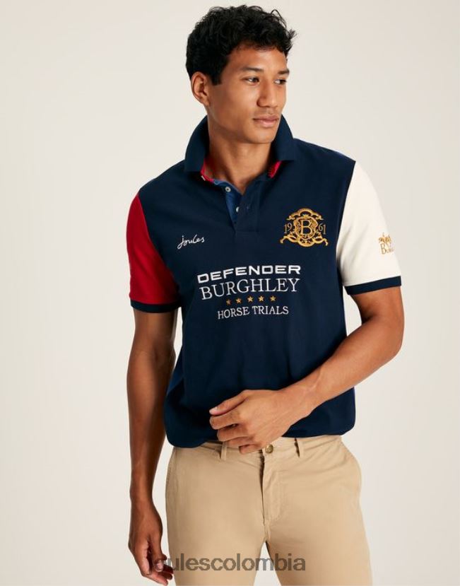 Joules vestir hombres polo de manga corta burghley H0604R222 marina francesa