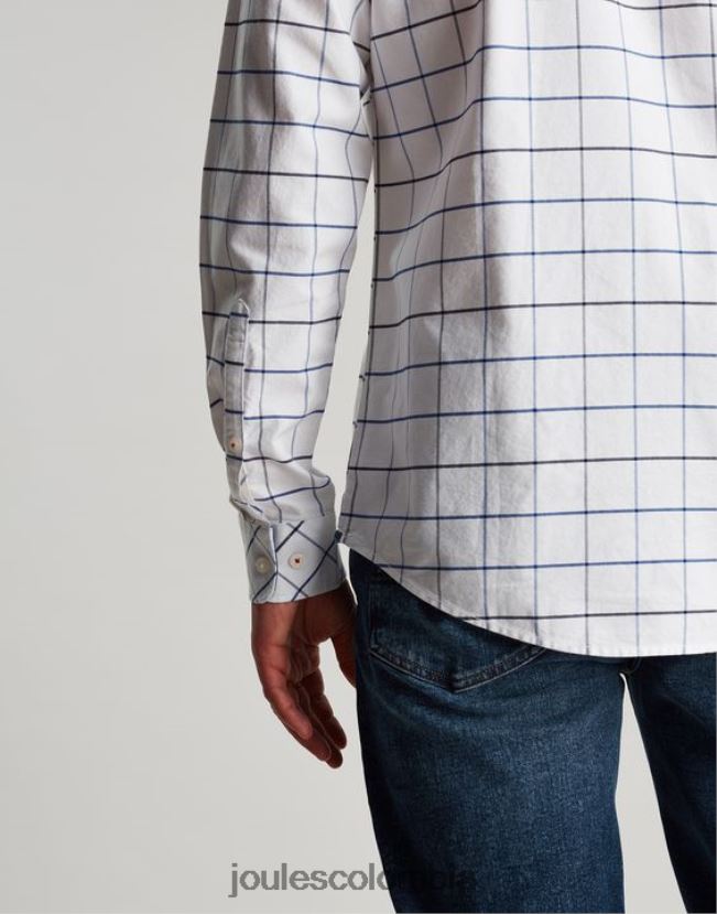 Joules vestir hombres Camisa Welford de manga larga y corte clásico a cuadros H0604R241 cheque blanco