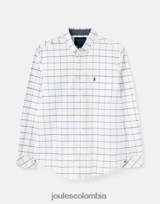 Joules vestir hombres Camisa Welford de manga larga y corte clásico a cuadros H0604R241 cheque blanco