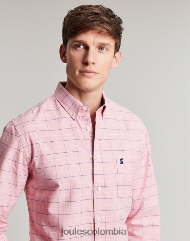 Joules vestir hombres Camisa Welford de manga larga y corte clásico a cuadros H0604R247 cheque rosa