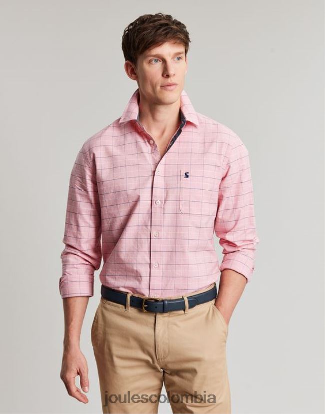 Joules vestir hombres Camisa Welford de manga larga y corte clásico a cuadros H0604R247 cheque rosa