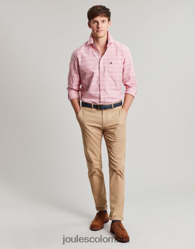 Joules vestir hombres Camisa Welford de manga larga y corte clásico a cuadros H0604R247 cheque rosa