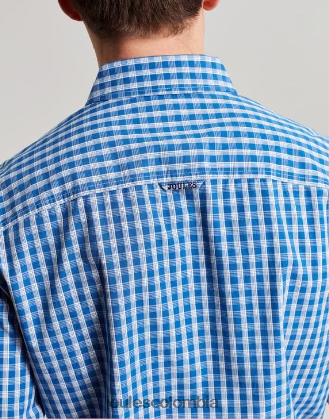 Joules vestir hombres Camisa de popelina melocotón de corte clásico de Abbott H0604R212 guinga azul