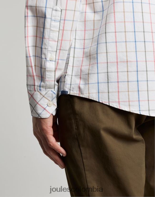 Joules vestir hombres Camisa de popelina melocotón de corte clásico de Abbott H0604R244 verificación múltiple