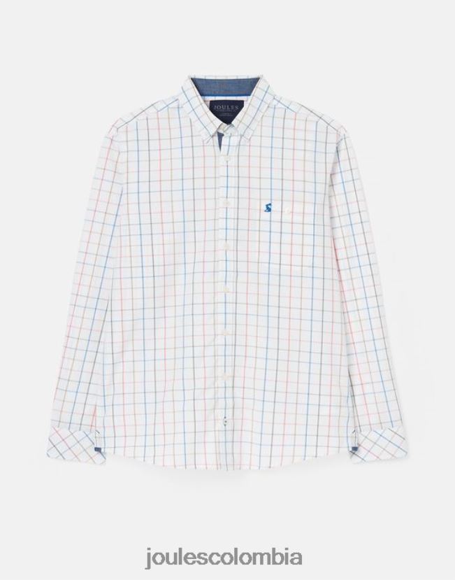 Joules vestir hombres Camisa de popelina melocotón de corte clásico de Abbott H0604R244 verificación múltiple