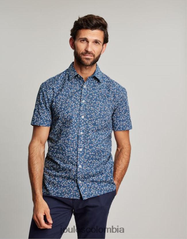 Joules vestir hombres camisa Lloyd de corte clásico estampada H0604R195 flor azul