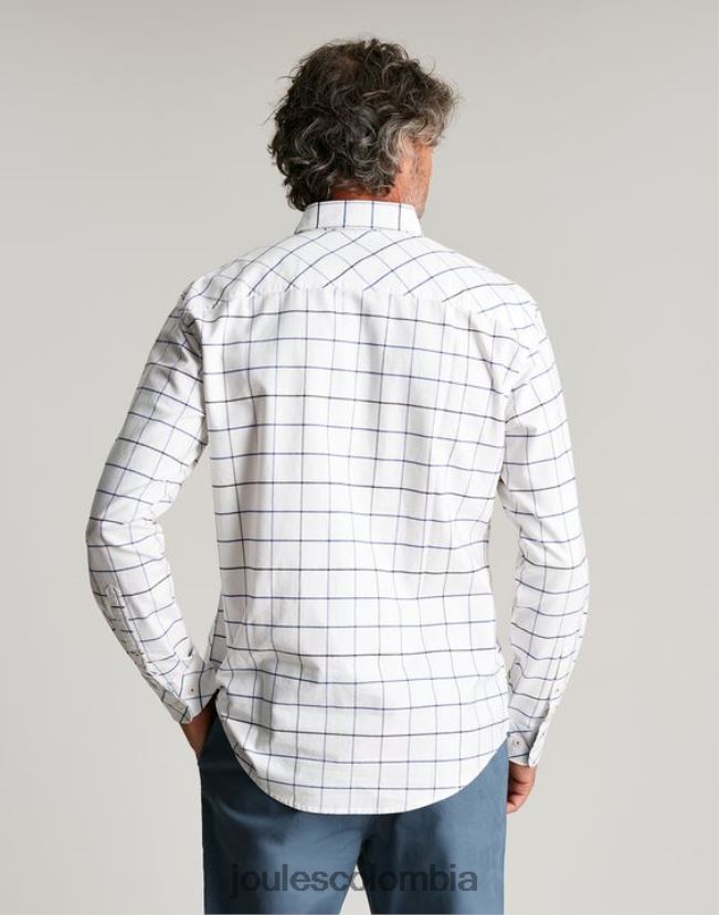 Joules vestir hombres camisa Welford de corte clásico a cuadros H0604R174 cheque blanco