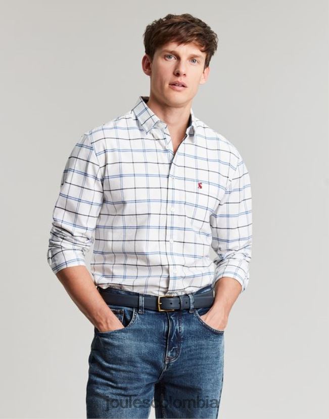 Joules vestir hombres camisa Welford de corte clásico a cuadros H0604R239 cheque azul marino