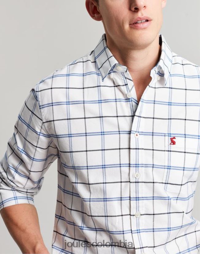 Joules vestir hombres camisa Welford de corte clásico a cuadros H0604R239 cheque azul marino