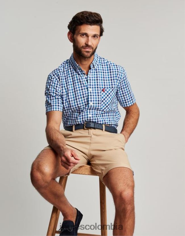 Joules vestir hombres camisa a cuadros de corte clásico wilson H0604R242 guinga azul