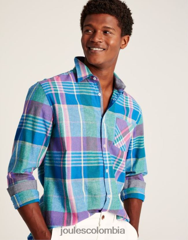 Joules vestir hombres camisa bayard de corte clásico H0604R223 cheque rosa azul