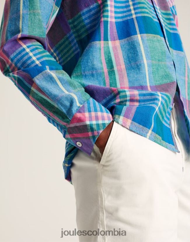 Joules vestir hombres camisa bayard de corte clásico H0604R223 cheque rosa azul