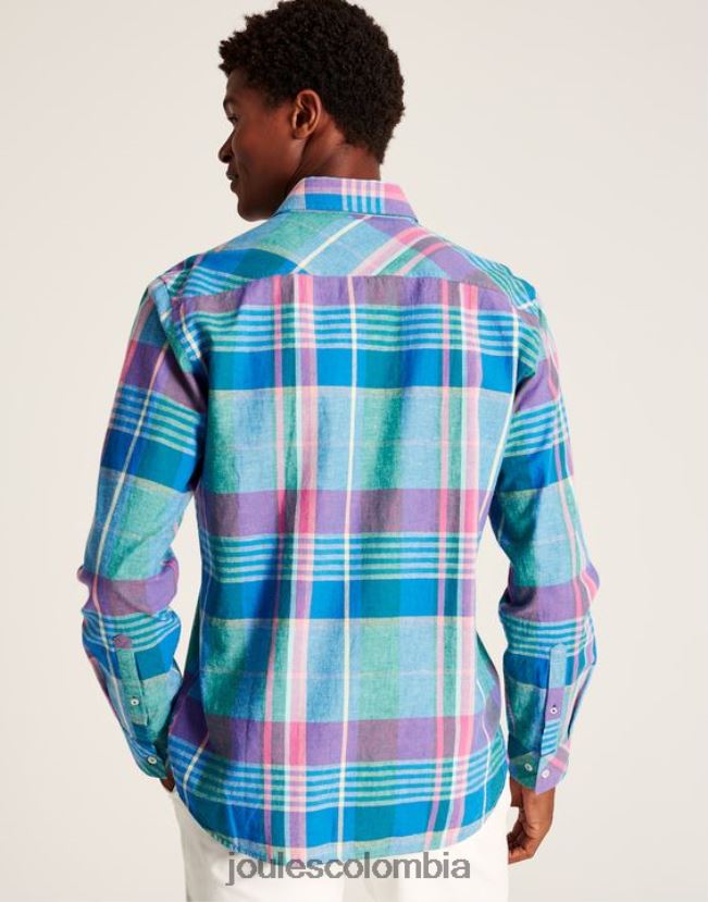 Joules vestir hombres camisa bayard de corte clásico H0604R223 cheque rosa azul