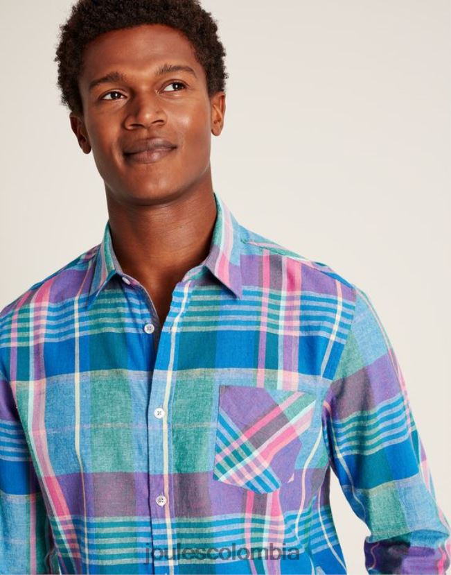 Joules vestir hombres camisa bayard de corte clásico H0604R223 cheque rosa azul