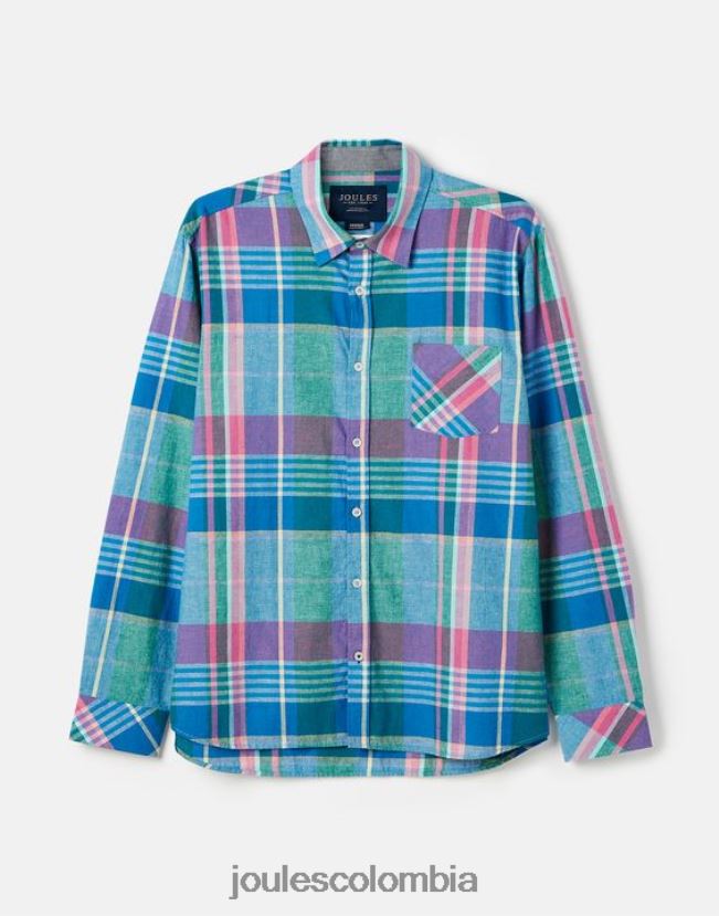 Joules vestir hombres camisa bayard de corte clásico H0604R223 cheque rosa azul