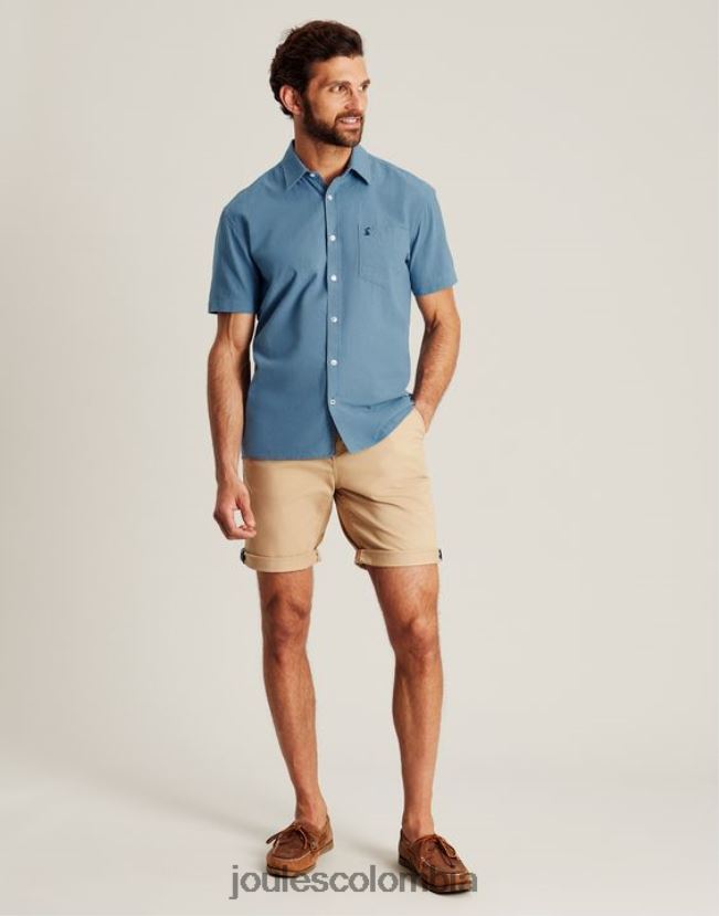 Joules vestir hombres camisa de lino rompedor H0604R228 azul