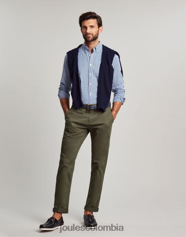 Joules vestir hombres camisa de popelina de corte clásico goodridge H0604R215 guinga azul