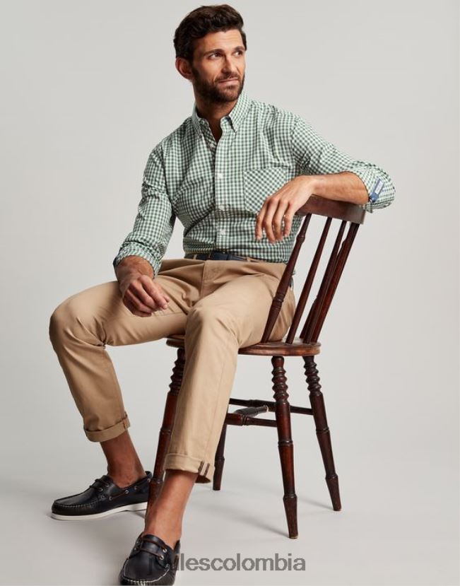 Joules vestir hombres camisa de popelina de corte clásico goodridge H0604R225 guinga verde