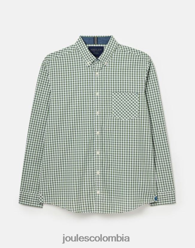 Joules vestir hombres camisa de popelina de corte clásico goodridge H0604R225 guinga verde