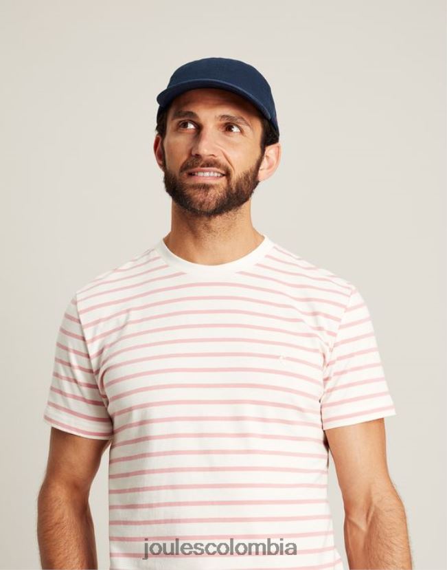 Joules vestir hombres camiseta a rayas del cobertizo del barco H0604R208 raya blanca rosa