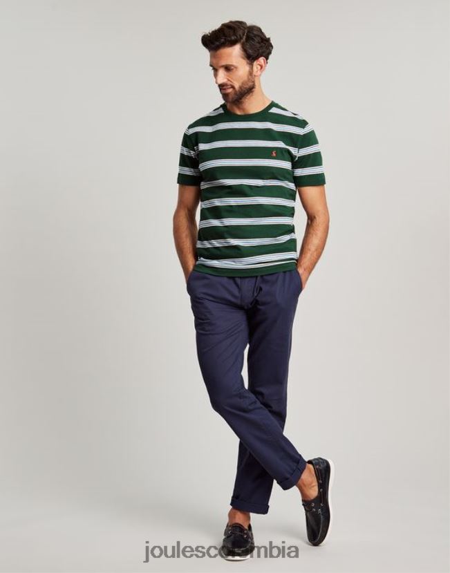 Joules vestir hombres camiseta a rayas del cobertizo del barco H0604R209 raya múltiple verde