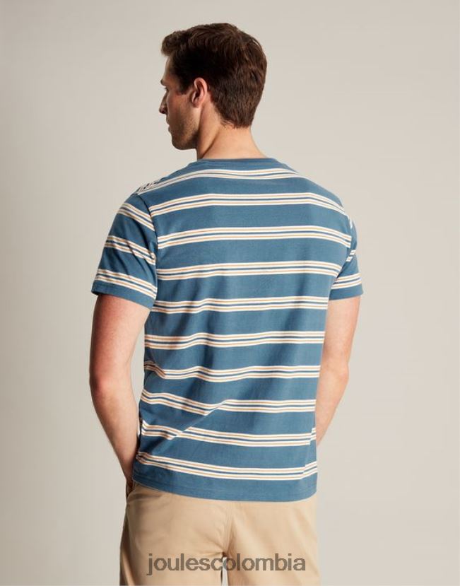 Joules vestir hombres camiseta a rayas del cobertizo del barco H0604R210 raya azul dorada
