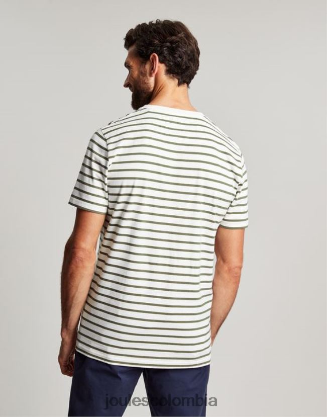 Joules vestir hombres camiseta a rayas del cobertizo del barco H0604R252 raya caqui blanca