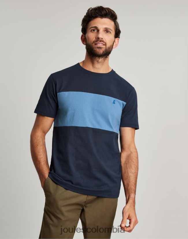Joules vestir hombres camiseta de manga corta con bloques de color H0604R202 bloque de color azul